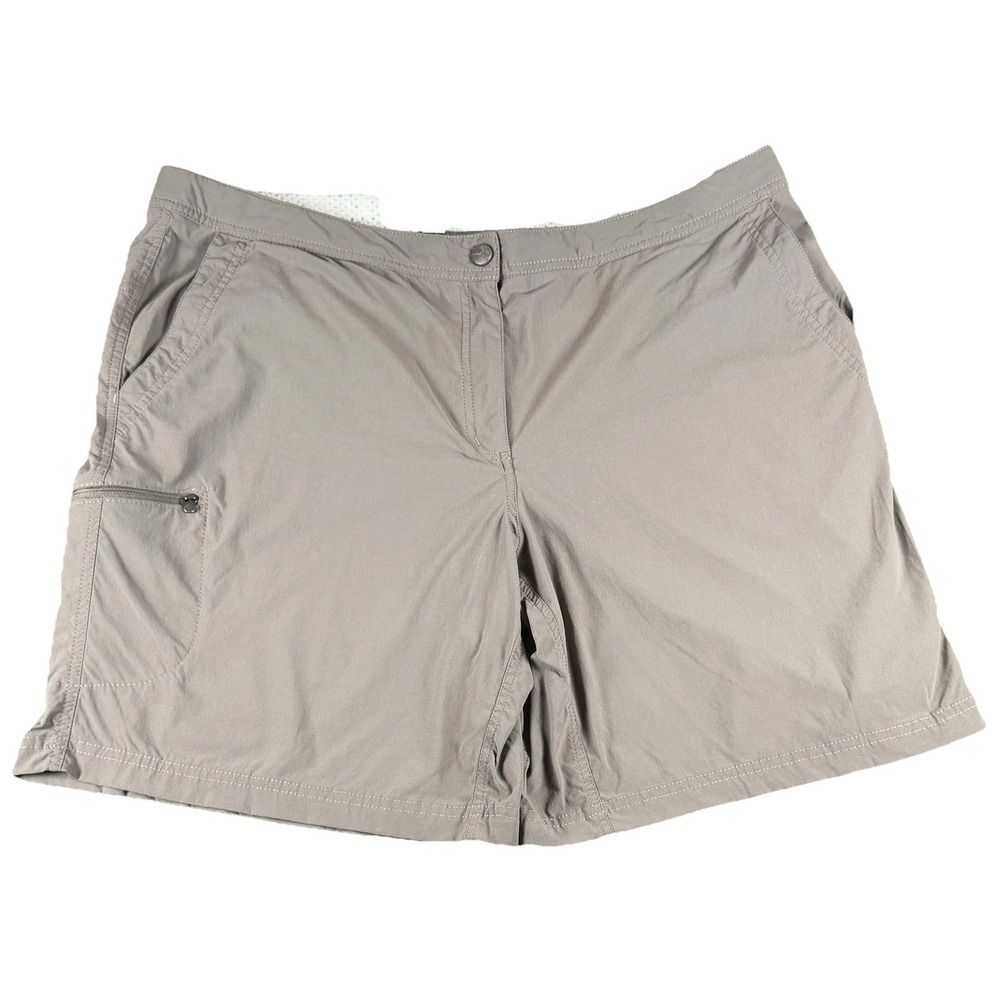 L.L. Bean Shorts Womens 18W Gray Utility Nylon Zip Pocket Hiking Travel